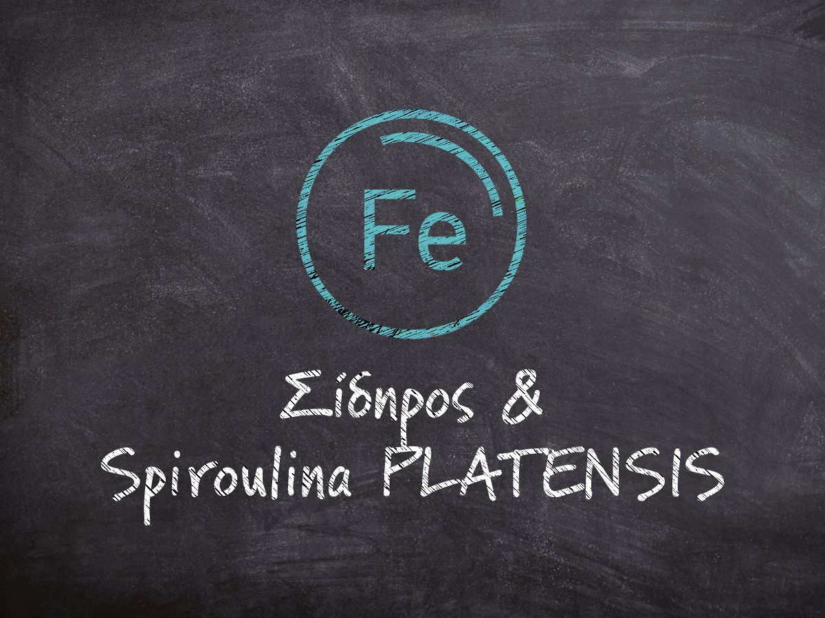 Μαυροπίνακας που γράφει με λευκή κιμωλία Σίδηρος και Spiroulina PLATENSIS