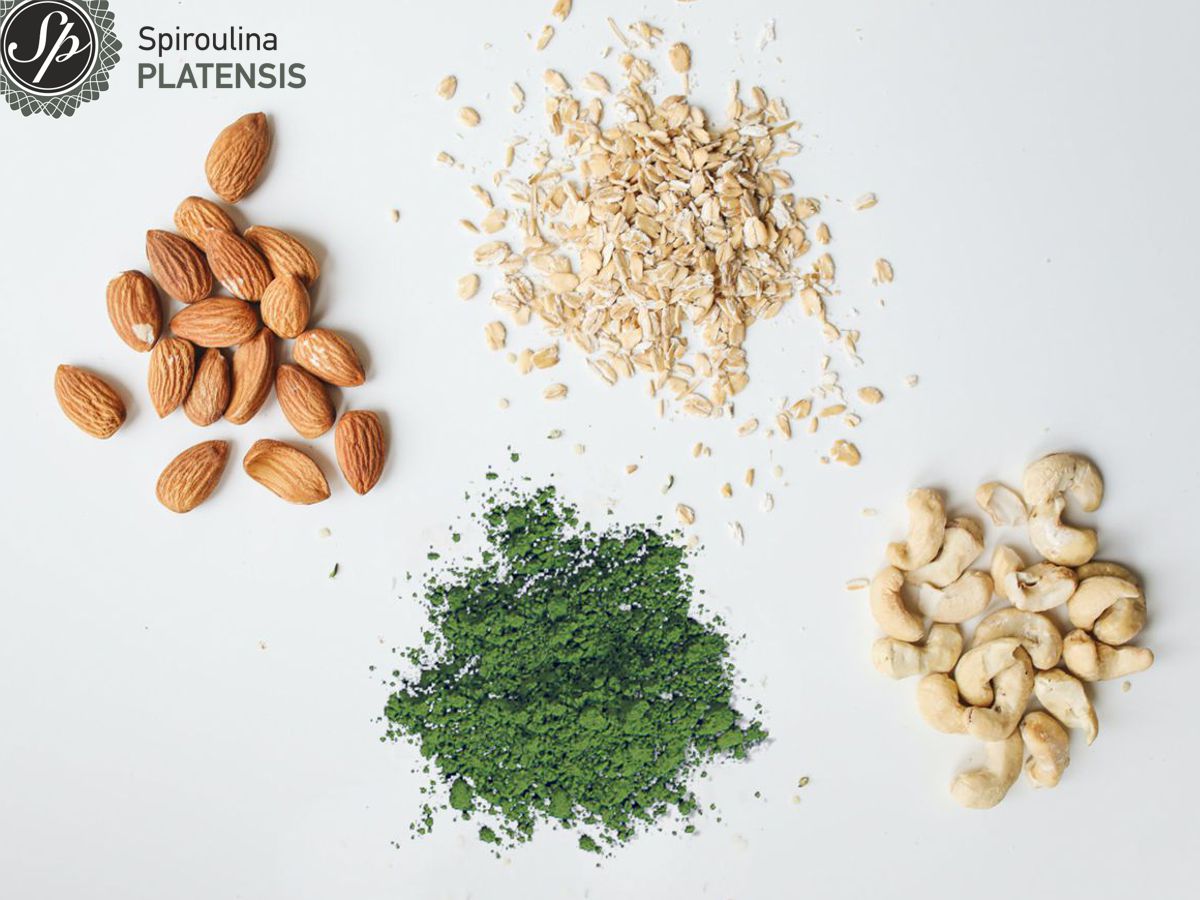 Σκόνη Spiroulina PLATENSIS, αμύγδαλα, κάσιους