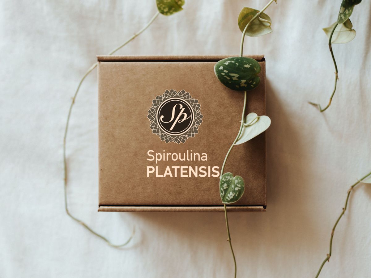 Κουτί δώρου που γράφει πάνω Spiroulina PLATENSIS