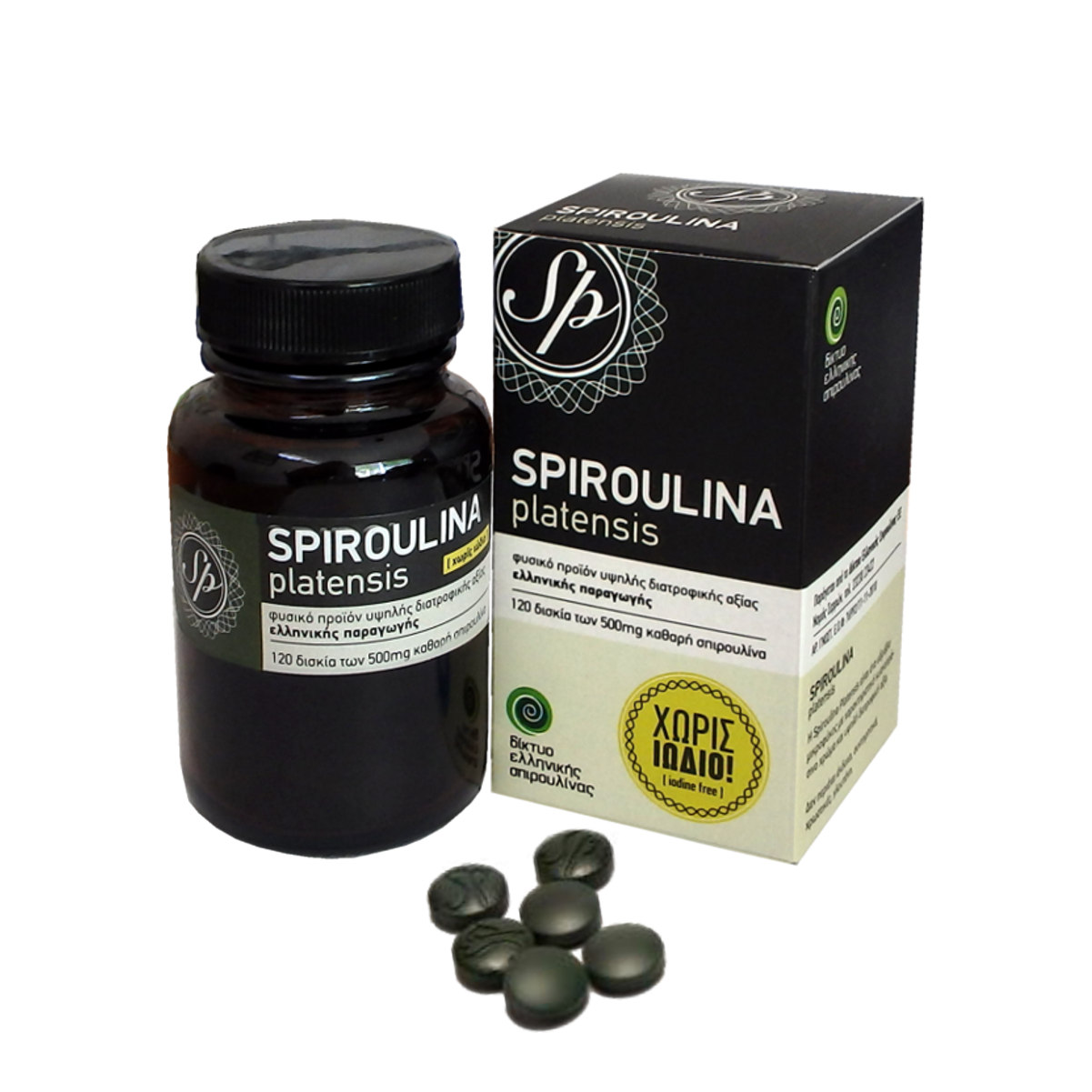 Spiroulina PLATENSIS Χωρίς Ιώδιο | 120 ταμπλέτες των 500mg