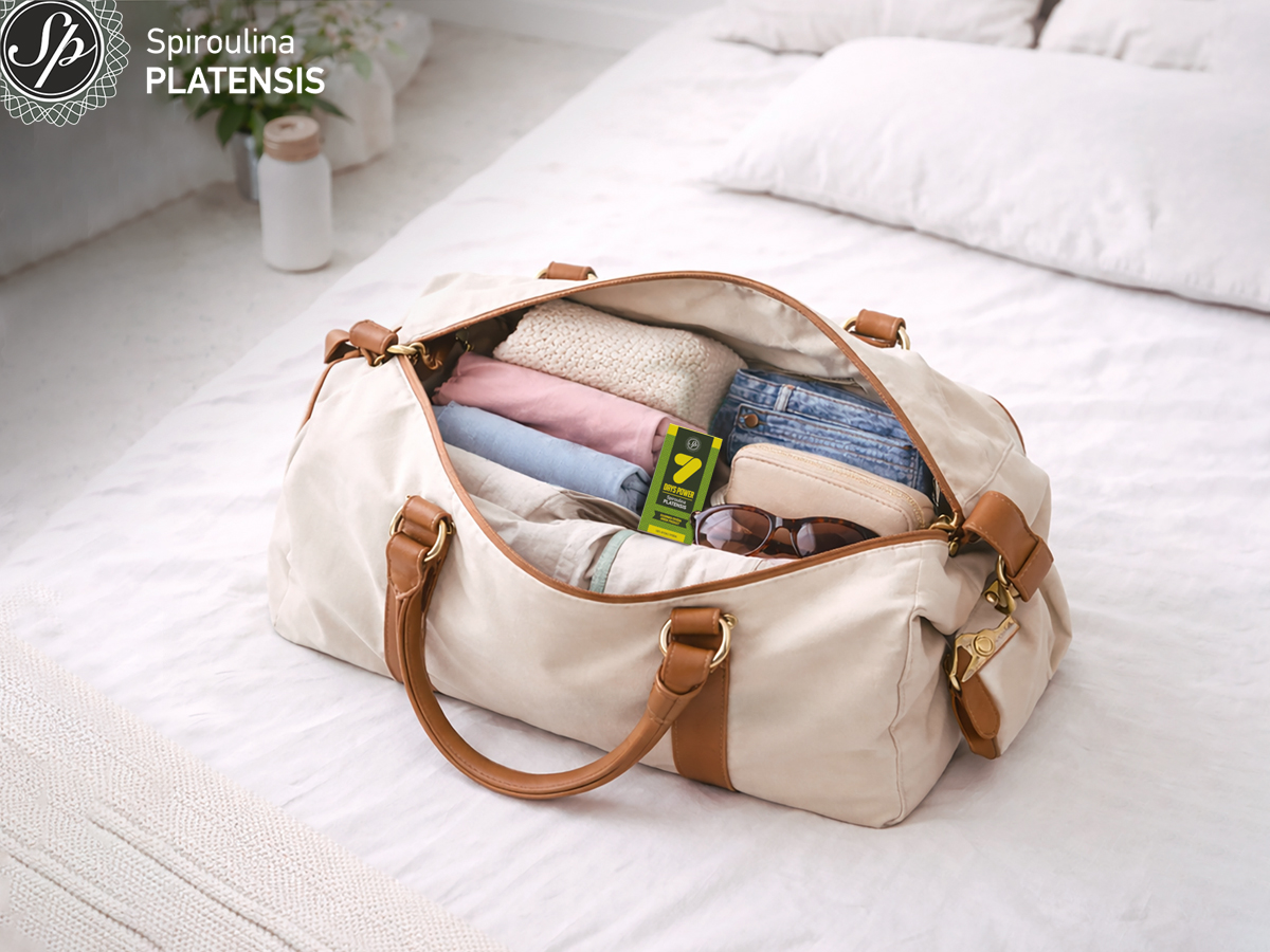 Τσάντα ταξιδιού με Spiroulina PLATENSIS 7 Days Power για πασχαλινή εξόρμηση